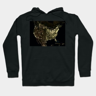 USA at night, satellite image (C024/9398) Hoodie